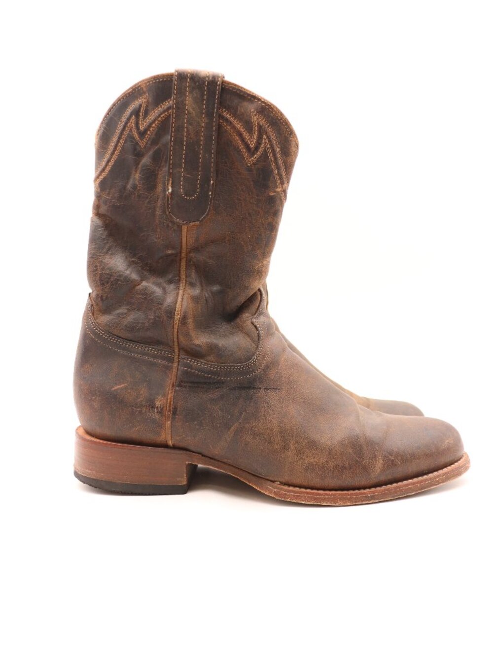 Stetson Tru-X Cowboy Men's 7.5 D Brown Leather Round Toe Western Boots